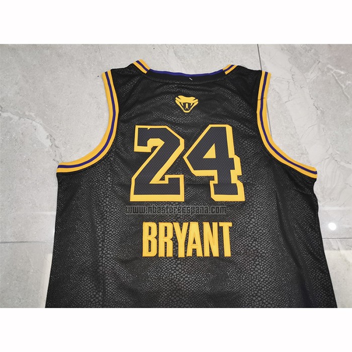 Camiseta Los Angeles Lakers Kobe Bryant NO 24 Black Mamba Negro